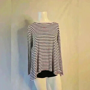 Cabi Navy & White Striped Top - Size XS